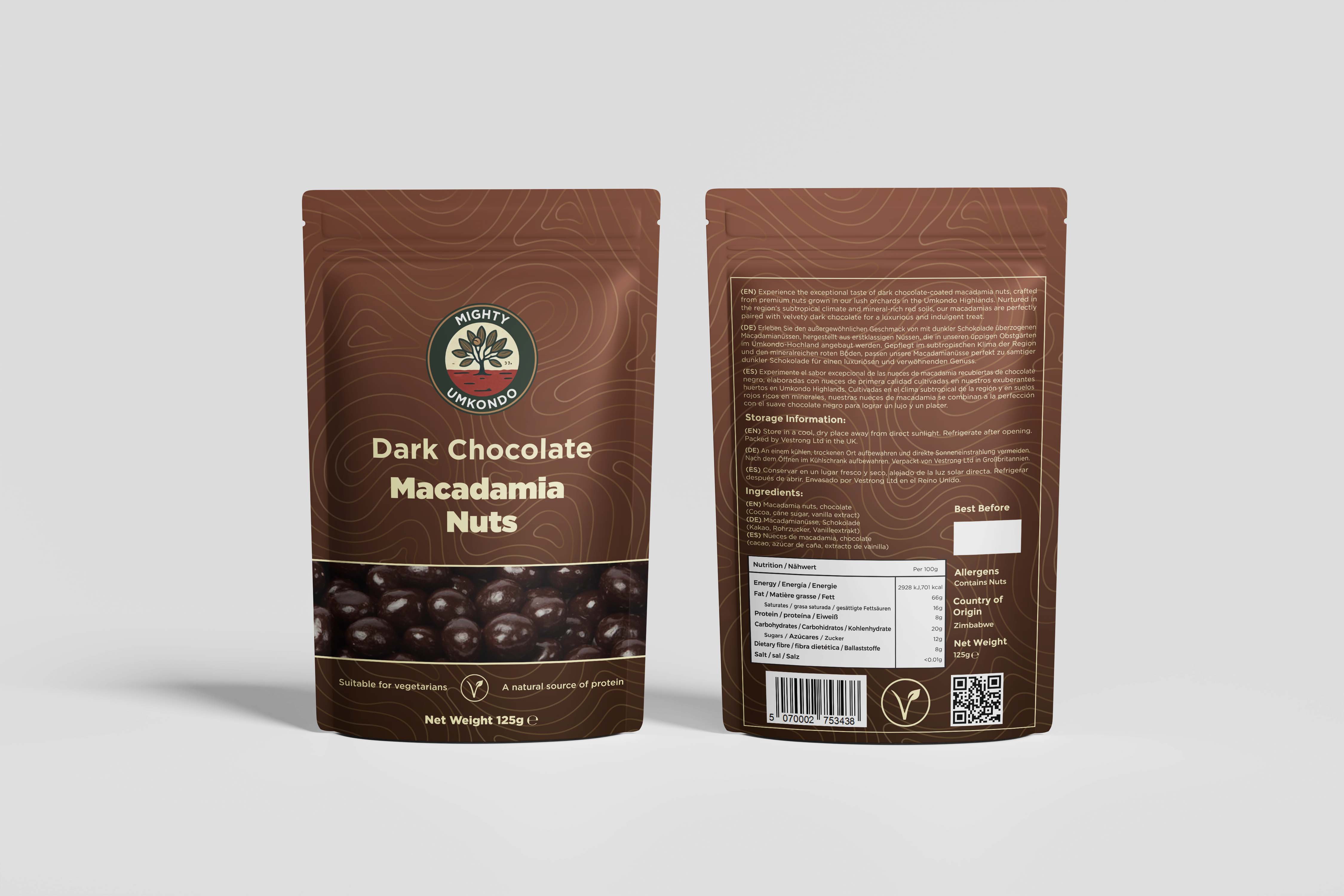 Dark Chocolate Macadamia - 125g